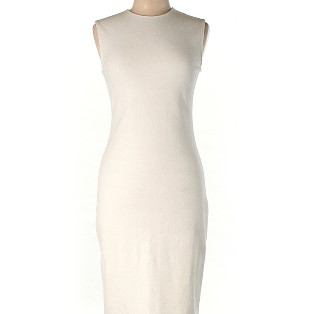 VINCE. Winter white stretchy sheath with back zip